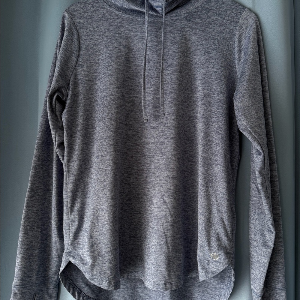 Uptempo Hoodie Long Sleeve Pullover Sun Shirt (Heathered Blue | Medium)